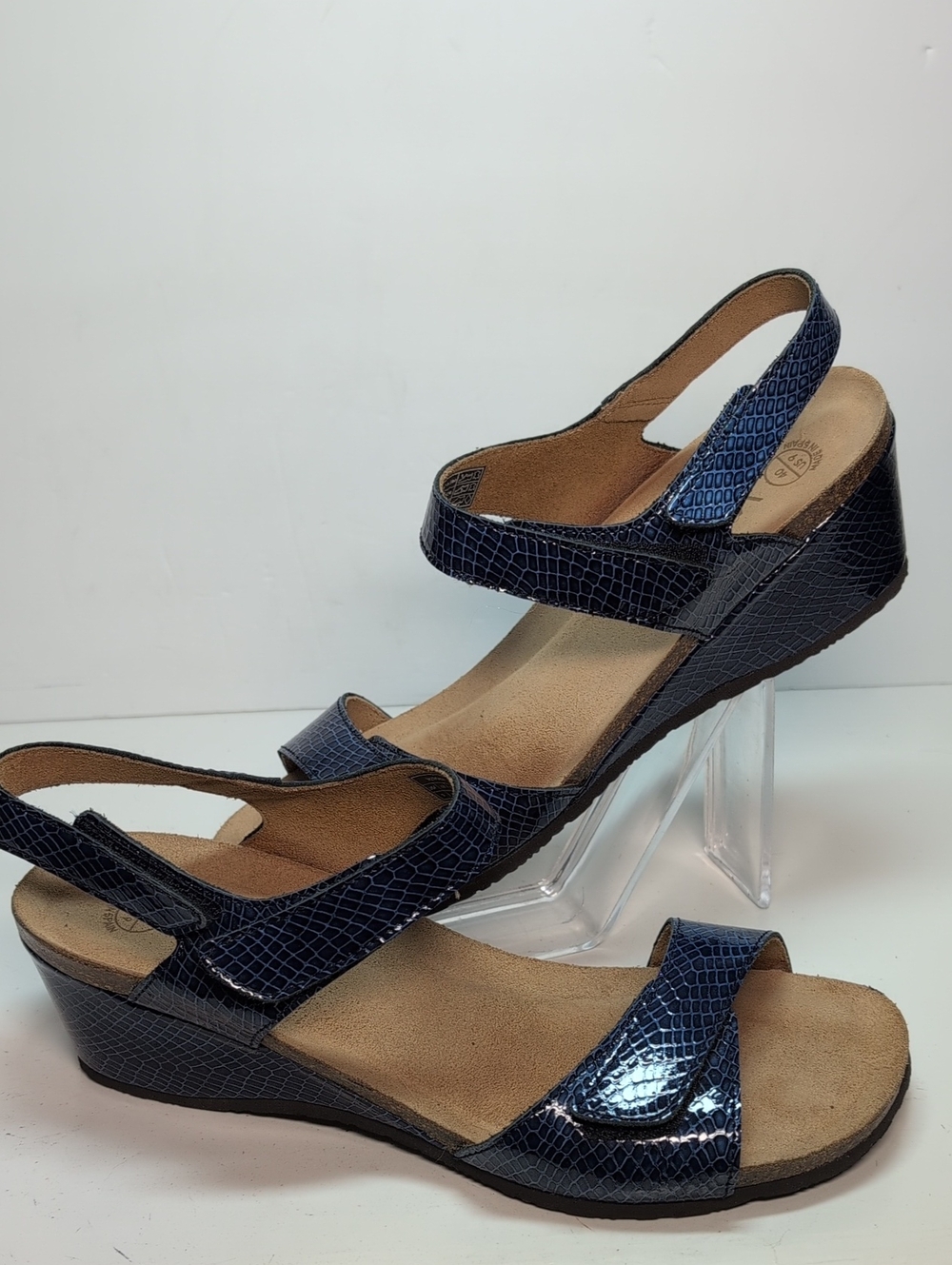 Vionic Natasia wedge strappy blue sandals womans size 9 EU 40 - Picture 6 of 16